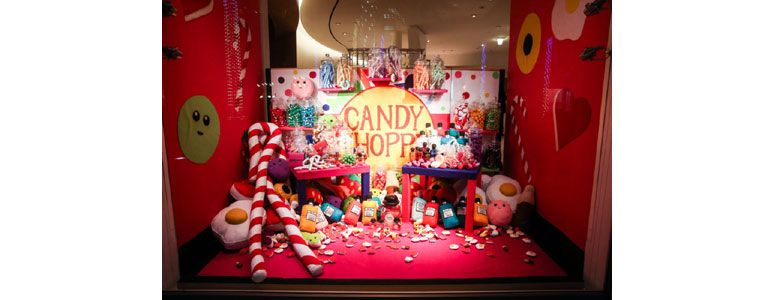 Lucy Sparrow Hermes window display (detail)