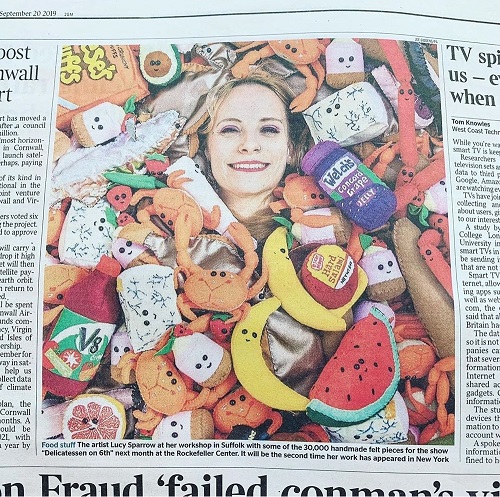 Lucy Sparrow Delicatessen on 6th in The Times